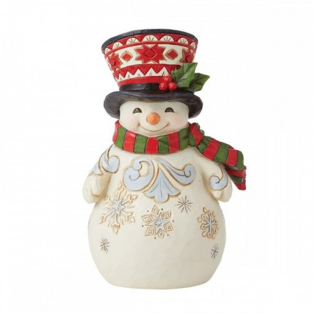 Figurine Bonhomme De Neige Avec Un Grand Chapeau