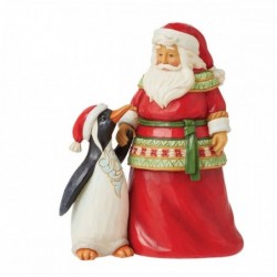 Figurine Père Noël Avec Son Ami Pingouin