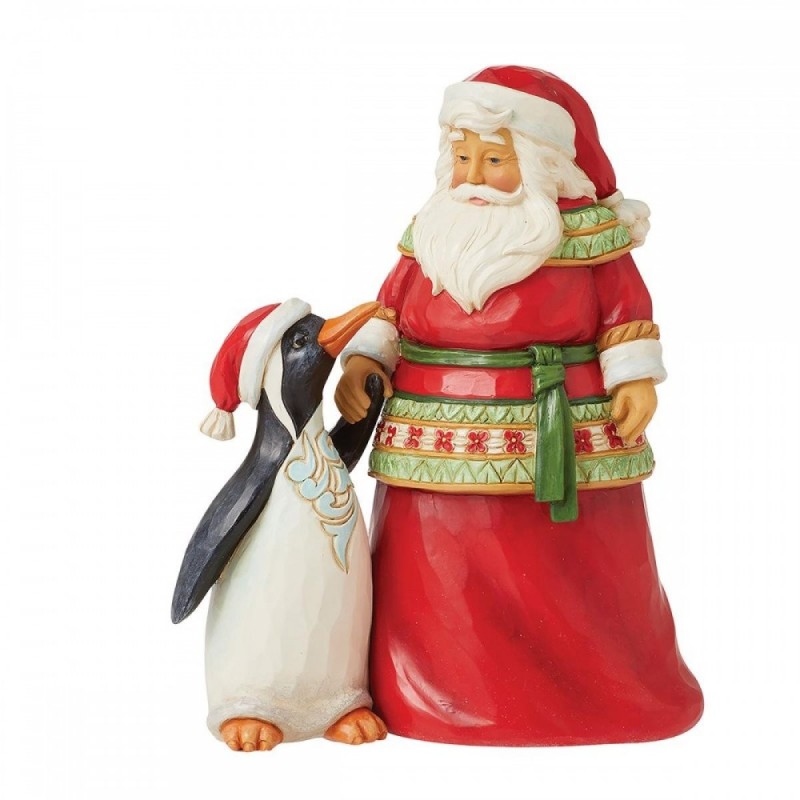 Figurine Père Noël Avec Son Ami Pingouin