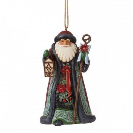 Figurine Suspension Père Noël Avec Une Canne Et Une Lanterne