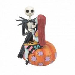 Figurine Jack Et Sally Sur Une Citrouille Disney Traditions