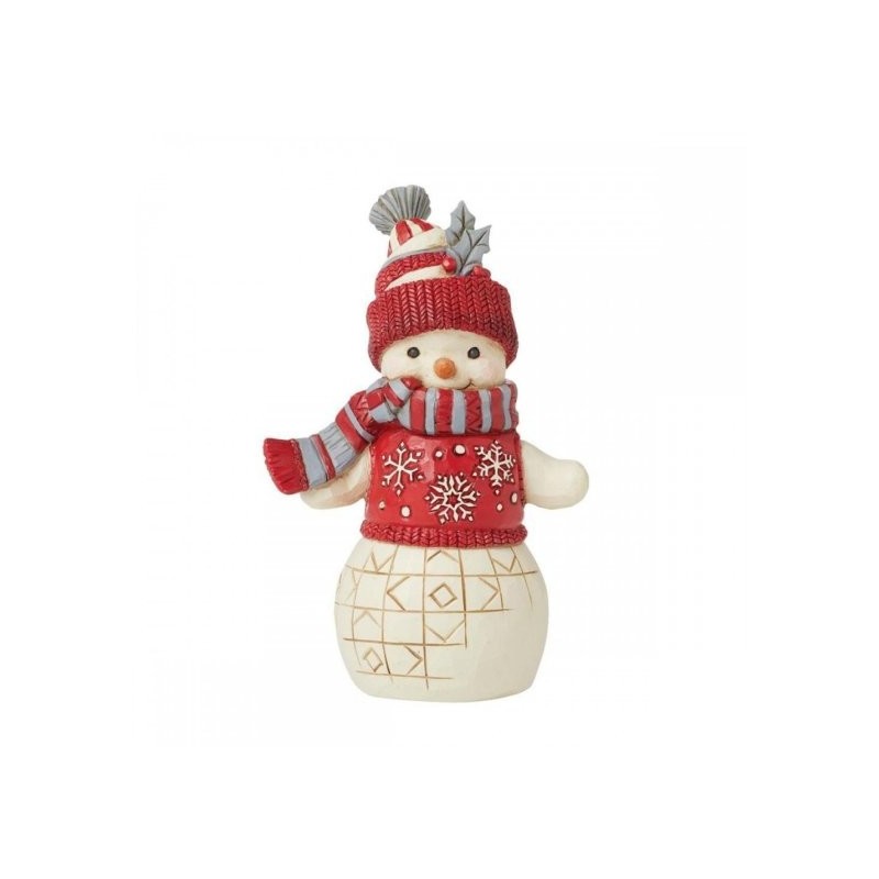 Figurine Bonhomme De Neige Noël Nordique Avec Bonnet