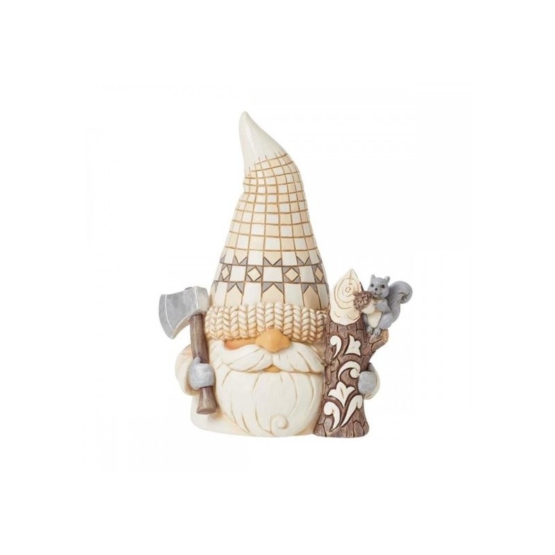 Figurine Gnome Bûcheron White Woodland