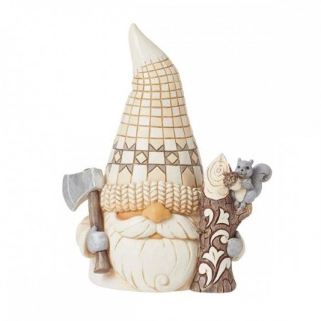 Figurine Gnome Bûcheron White Woodland