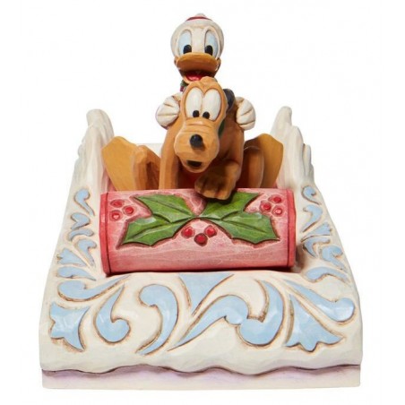 Figurine Donald Et Pluto En Luge Disney Traditions