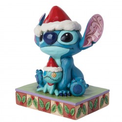 Figurine Père Noël Stitch Et Scrump Disney Traditions