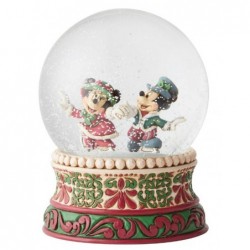 Figurine Snowglobe Mickey Et Minnie Sur Patins Disney Traditions