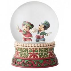 Figurine Snowglobe Mickey Et Minnie Sur Patins Disney Traditions