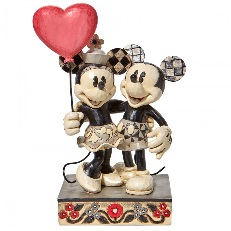 Figurine Mickey Minnie Ballon Cœur Disney Traditions