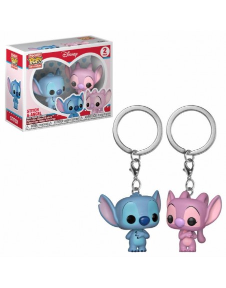 Lilo Stitch Pack Porte-Clés Pocket Pop Vinyle Stitch  Angel 4 cm