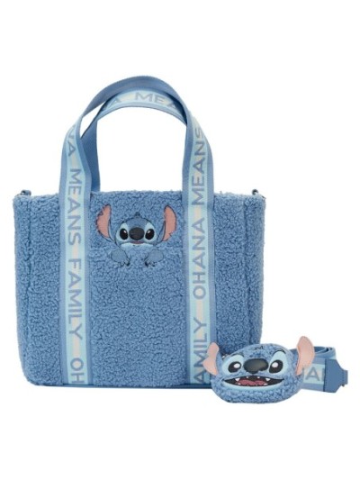 Tote Bag Stitch En Peluche Sherpa Avec Portemonnaie Disney Loungefly