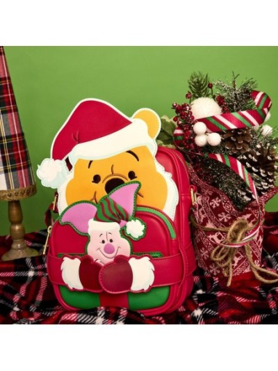 Sac À Bandoulière Avec Porte-Monnaie Winnie Cosplay Père Noël Et Porcinet Disney Loungefly Winnie L'ourson