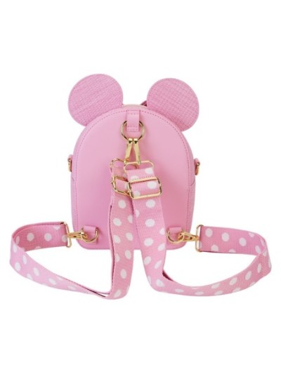 Mini Sac À Dos Et Sac Bandoulière Convertible Texture Tissée Minnie Disney Loungefly