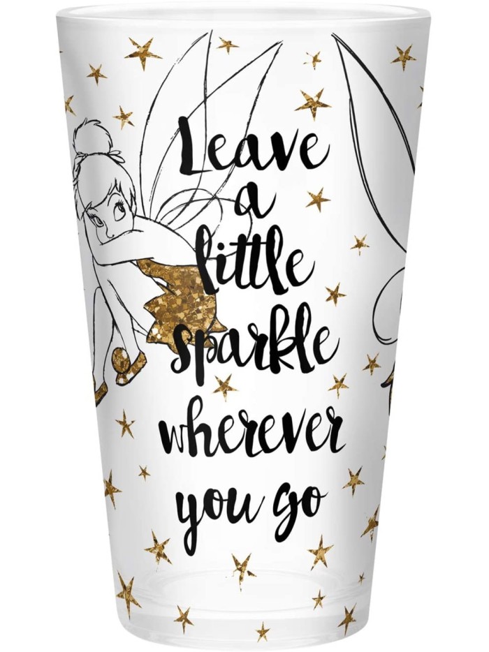 Verre Xxl Clochette Dorée Paillettes Disney