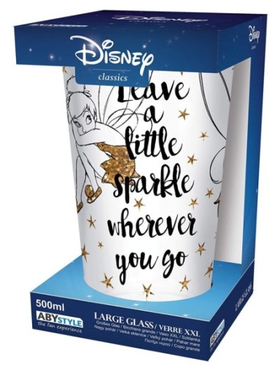 Verre Xxl Clochette Dorée Paillettes Disney