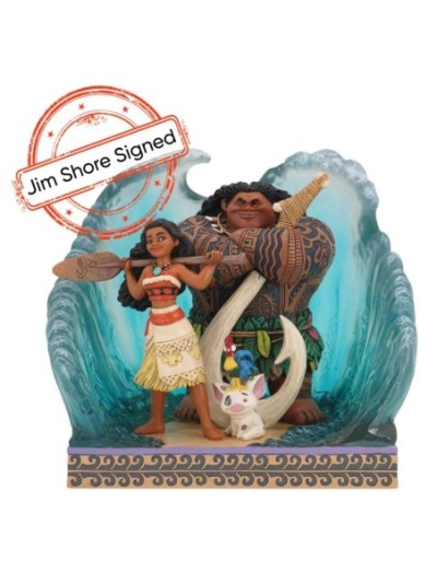 Figurine Scène De La Vague De Vaiana Signée Par Jim Shore Disney Traditions