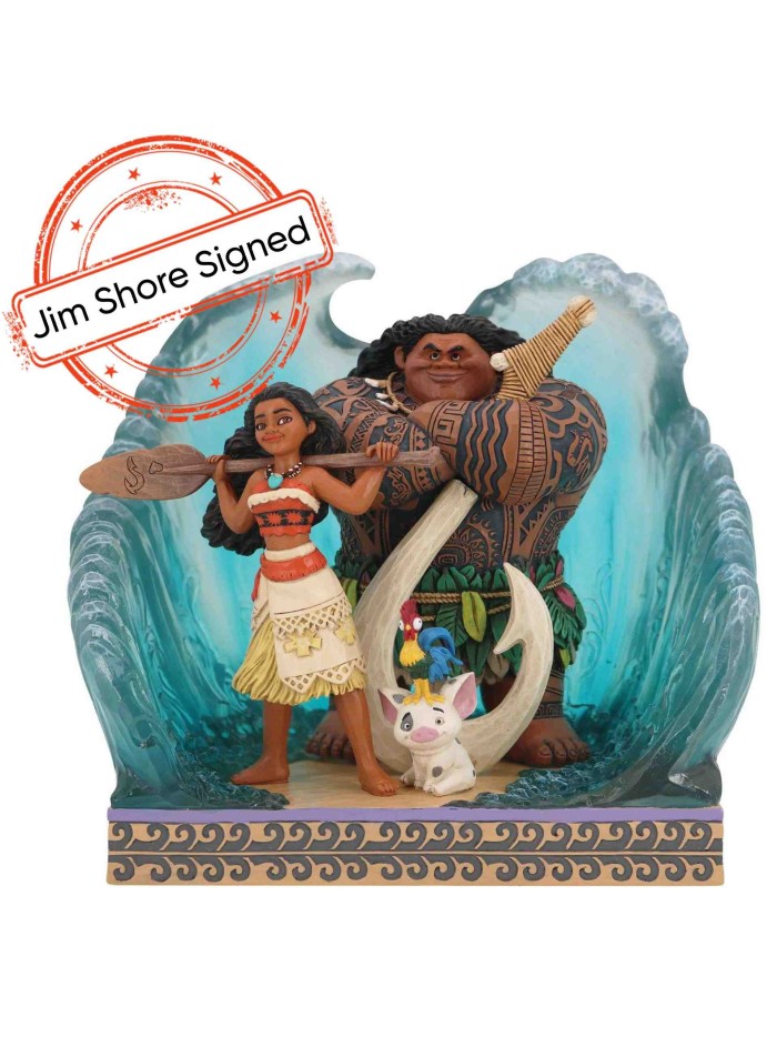 Figurine Scène De La Vague De Vaiana Signée Par Jim Shore Disney Traditions