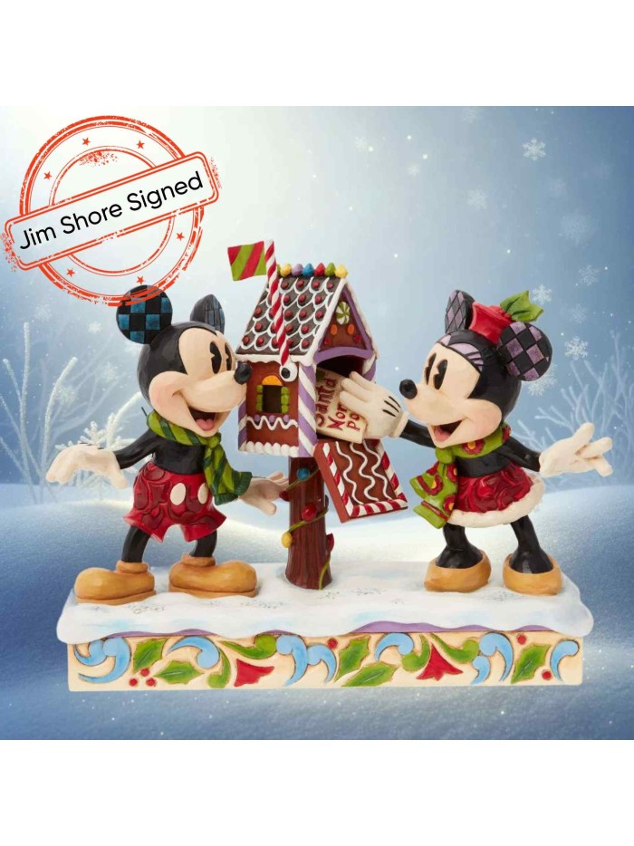 Figurine Boîte Aux Lettres Mickey Et Minnie Signée Par Jim Shore Disney Traditions