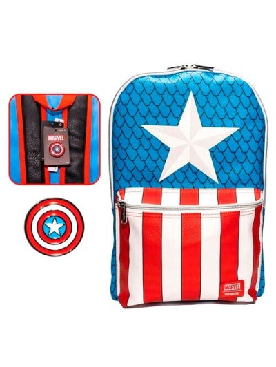 Sac À Dos Captain America Avec Pin Marvel Loungefly