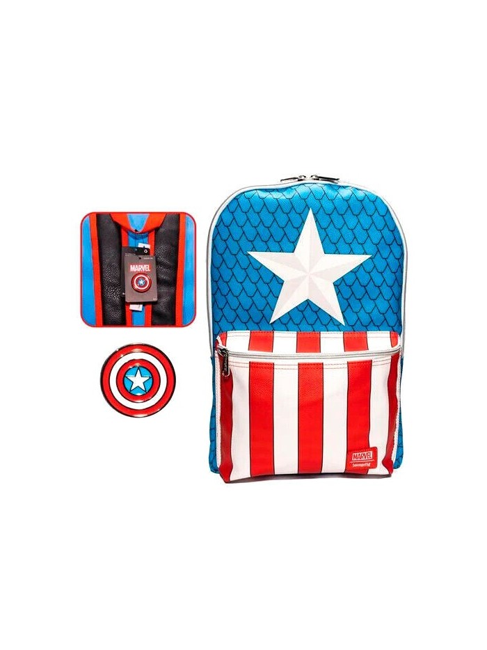 Sac À Dos Captain America Avec Pin Marvel Loungefly