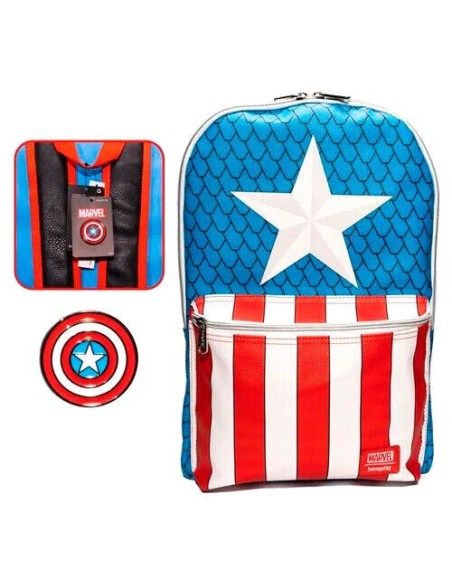 Sac À Dos Captain America Avec Pin Marvel Loungefly