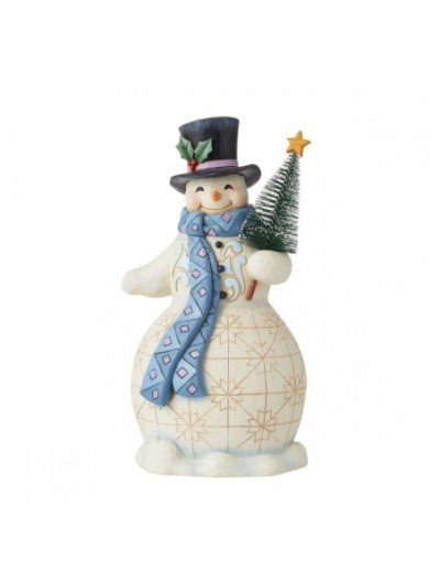 Bonhomme De Neige Tenant Un Arbre De Noel Jim Shore Heartwood Creek