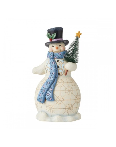 Bonhomme De Neige Tenant Un Arbre De Noel Jim Shore Heartwood Creek