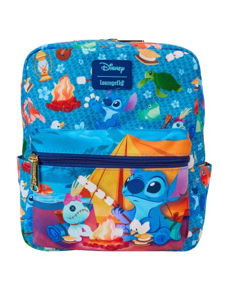 Mini Sac À Dos Carré En Nylon Imprimé Stitch Camping Cuties Disney Loungefly