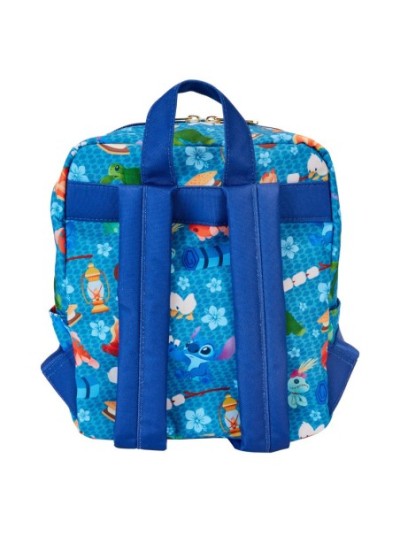 Mini Sac À Dos Carré En Nylon Imprimé Stitch Camping Cuties Disney Loungefly