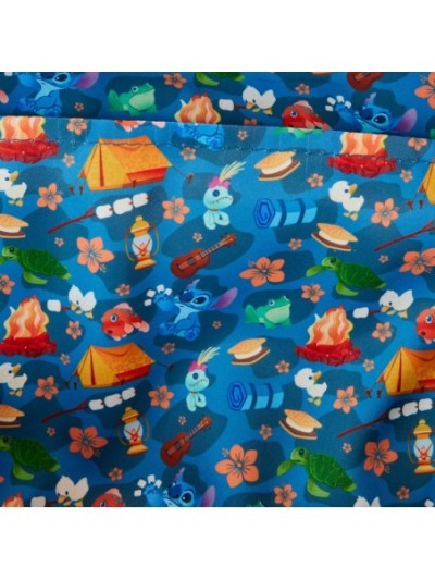 Mini Sac À Dos Carré En Nylon Imprimé Stitch Camping Cuties Disney Loungefly