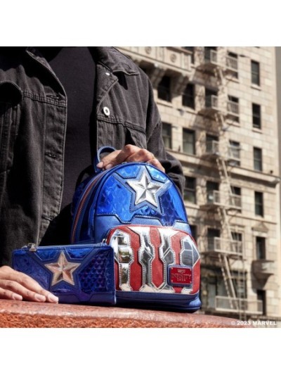 Mini Sac À Dos Captain America Metallic Cospay Disney Loungefly