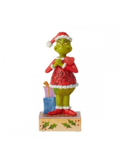 Figurine Grinch Joyeux Au Coeur Clignotant Jim Shore Grinch