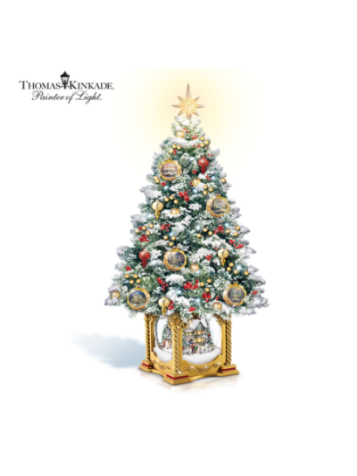 Thomas Kinkade Snow-Kissed Holiday Memories Tabletop Tree