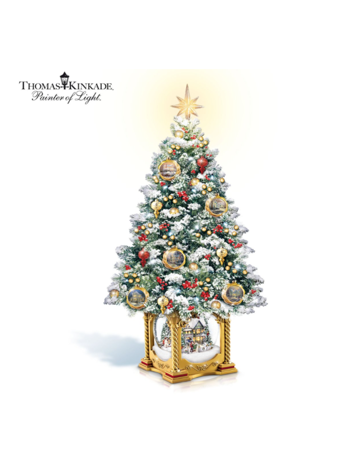 Thomas Kinkade Snow-Kissed Holiday Memories Tabletop Tree