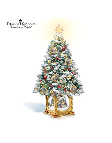 Thomas Kinkade Snow-Kissed Holiday Memories Tabletop Tree