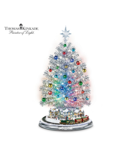 Thomas Kinkade Silver Blessings Tabletop Tree