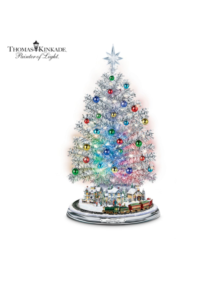 Thomas Kinkade Silver Blessings Tabletop Tree