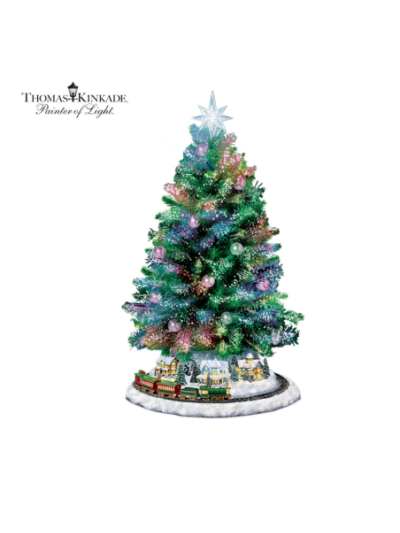 Thomas Kinkade Holiday Sparkle Lit Tabletop Tree