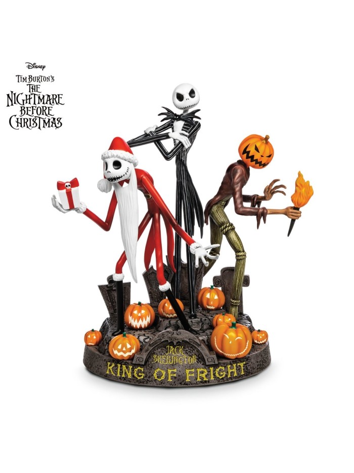 Disney Tim Burton's The Nightmare Before Christmas Jack Skellington King Of Fright Sculpture