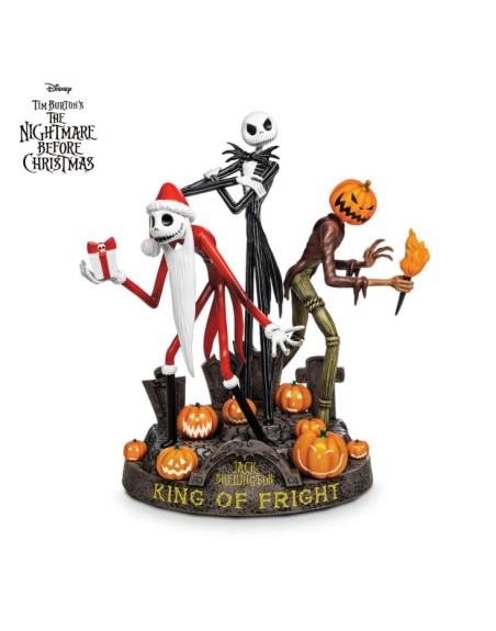 Disney Tim Burton's The Nightmare Before Christmas Jack Skellington King Of Fright Sculpture