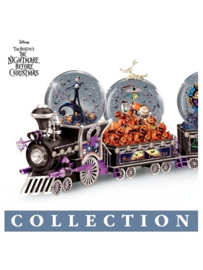 Disney Tim Burton's The Nightmare Before Christmas Musical Glitter Globe Train Collection