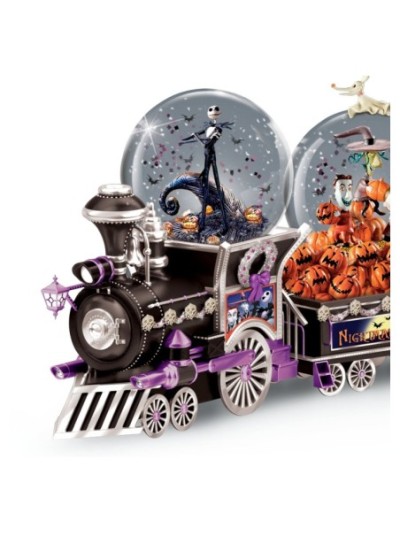 Disney Tim Burton's The Nightmare Before Christmas Musical Glitter Globe Train Collection