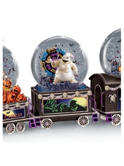 Disney Tim Burton's The Nightmare Before Christmas Musical Glitter Globe Train Collection