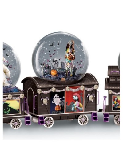 Disney Tim Burton's The Nightmare Before Christmas Musical Glitter Globe Train Collection