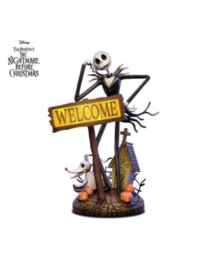 Disney Tim Burton's The Nightmare Before Christmas Jack Skellington Solar Lit Welcome Sign