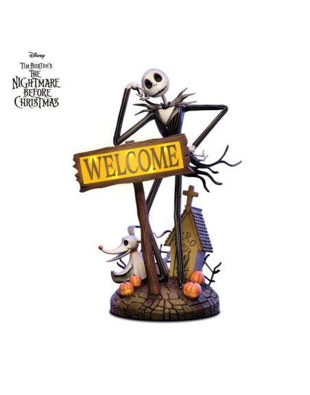 Disney Tim Burton's The Nightmare Before Christmas Jack Skellington Solar Lit Welcome Sign