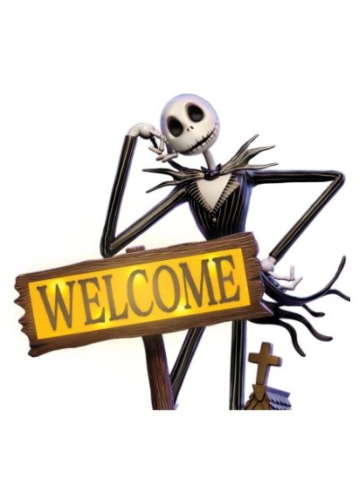 Disney Tim Burton's The Nightmare Before Christmas Jack Skellington Solar Lit Welcome Sign