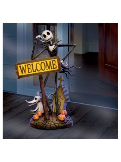 Disney Tim Burton's The Nightmare Before Christmas Jack Skellington Solar Lit Welcome Sign