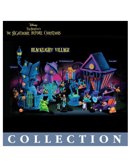 Disney Tim Burton's The Nightmare Before Christmas Black Light Village Collection