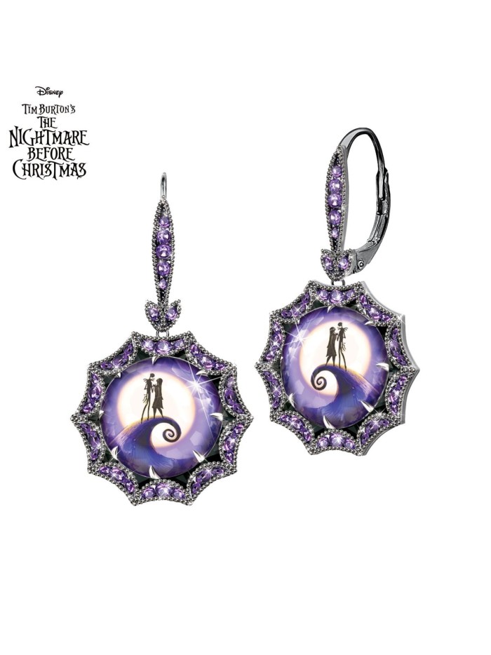 Disney Tim Burton's The Nightmare Before Christmas Moonlight Silhouette Ladies Earrings